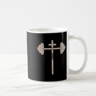 Christian Workout Dumbbell Cross Barbell Gym Jesus Coffee Mug