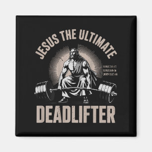 Christian Workout Gym Jesus The Deadlifter On Back Magnet