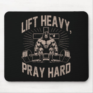 Christian Workout Lift Heavy Pray Hard Jesus Gym F Mouse Pad