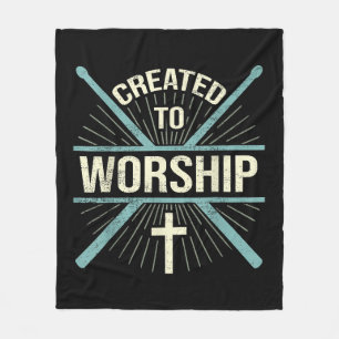 Christian Worship Band Created To Worship Drummer Fleece Blanket