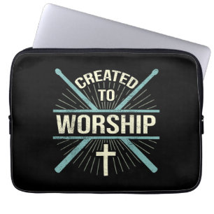 Christian Worship Band Created To Worship Drummer Laptop Sleeve