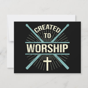 Christian Worship Band Created To Worship Drummer Thank You Card