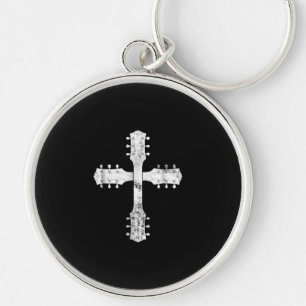 christian worship team guitar cross key ring