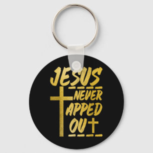 Christian Wrestling Mma Wrestler Jesus Never Tappe Key Ring