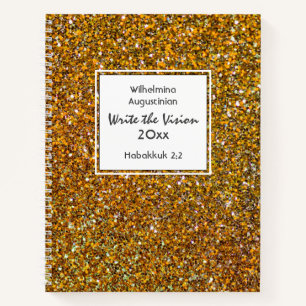 Christian WRITE THE VISION Customisable FAUX GOLD Notebook