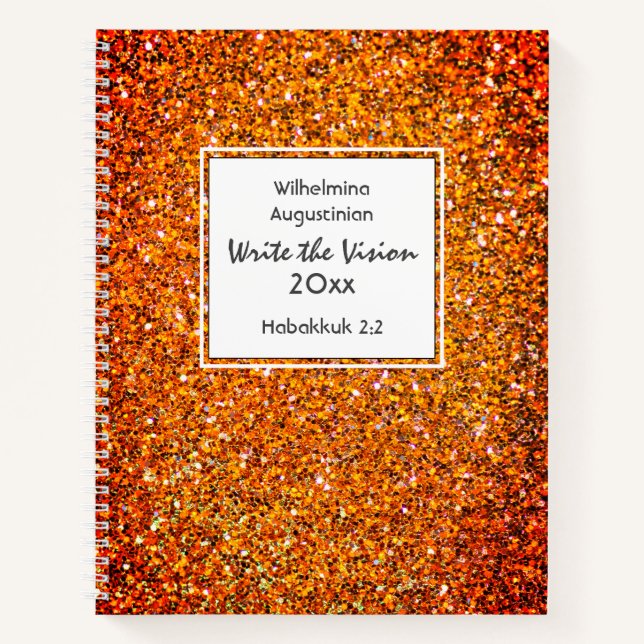 Christian WRITE THE VISION Customisable RED Notebook (Front)