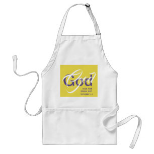Christian Yellow GOD FINAL SAY Proverbs Scripture Standard Apron