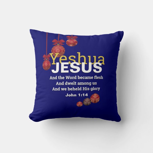 Christian YESHUA JESUS Christmas Cushion (Front)