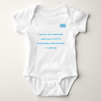 Christianality defined in blue on white onsie baby bodysuit