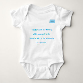 Christianality defined in blue on white onsie  baby bodysuit