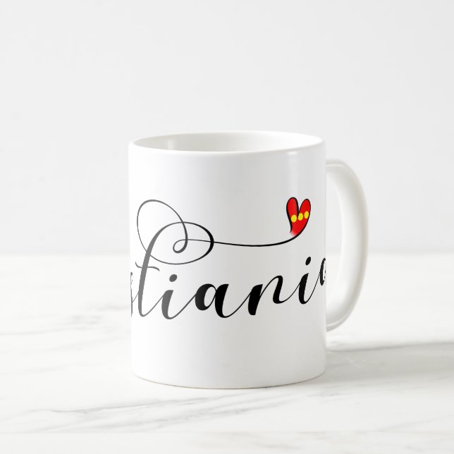 Christiania Flag Heart, Fristaden Christiania Coffee Mug (Front Right)