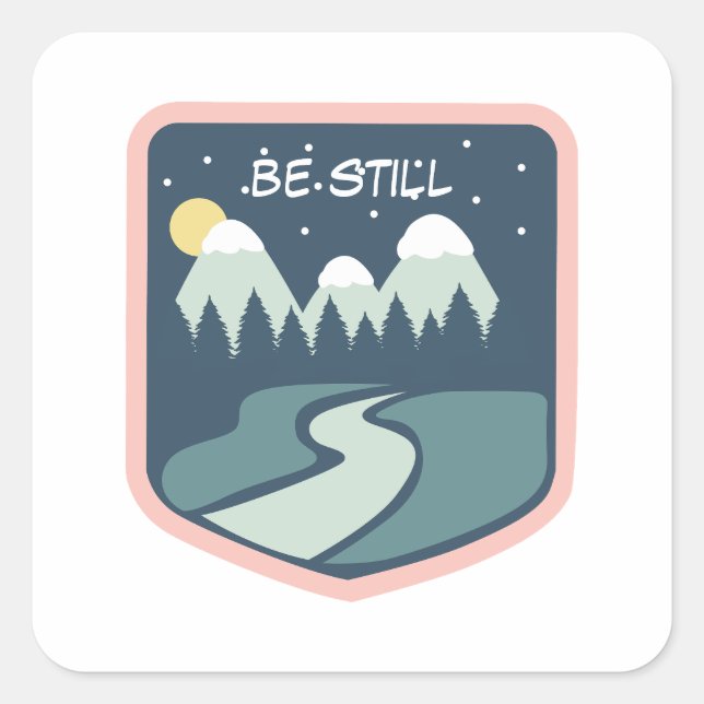 Christianity Be Still Square Sticker (Front)