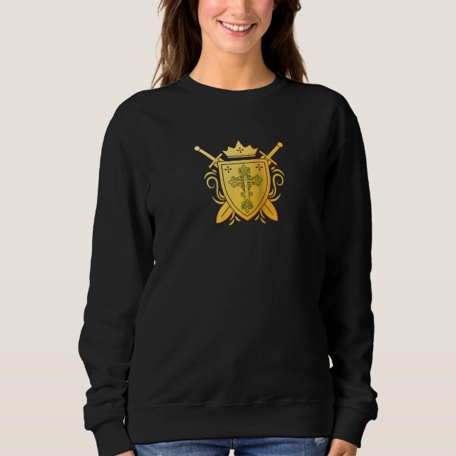 Christianity Christian Faith Champion Knight Cross Sweatshirt (Front)