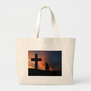 Christianity Faith Cross Jesus Peace Love Destiny Large Tote Bag