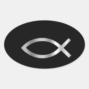 Christianity Ichthys fish Oval Sticker