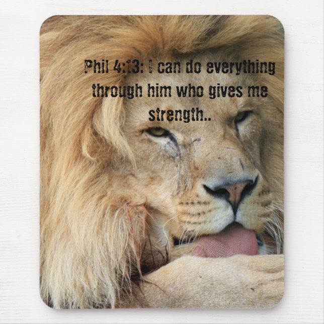 Christianity Scripture Bible Verse Phil 4:13 Mouse Pad (Front)