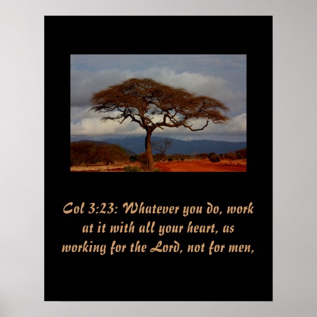 Christianity Scripture Col 3:23 Poster (Front)