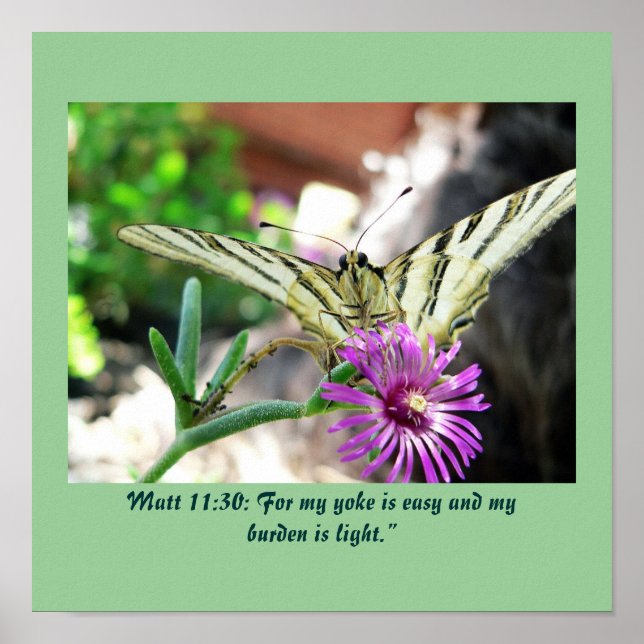Christianity Scripture Matt 11:30 Poster (Front)