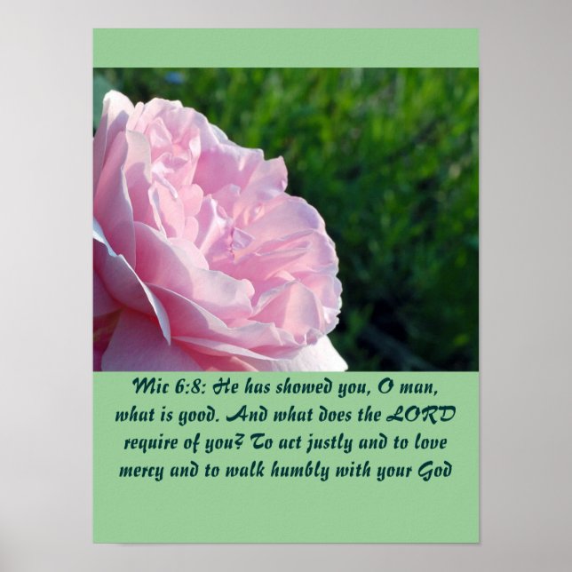Christianity Scripture Mic 6:8 Poster (Front)