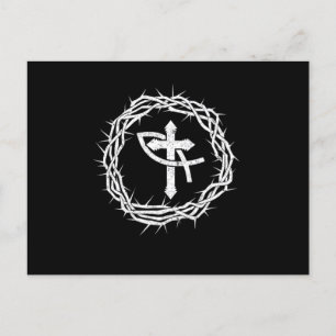 Christianity Symbol Cross Fish Jesus Christ God Gi Postcard
