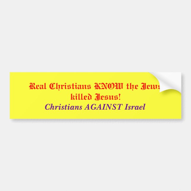Christians against Israel Bumper Sticker (Front)