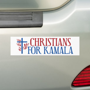  Christians for Kamala 2024 Election Blue Cross Bumper Sticker