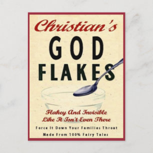 christian's god flakes... postcard