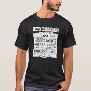 Christians God Moses Religion Bible The Ten Comman T-Shirt