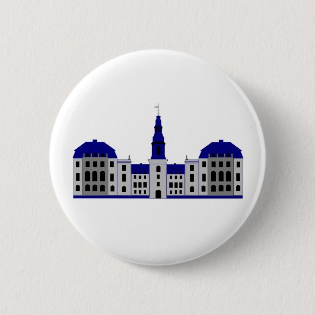 Christiansborg Palace 6 Cm Round Badge (Front)
