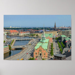 Christiansborg Palace Tower View of Stock Exchange Poster