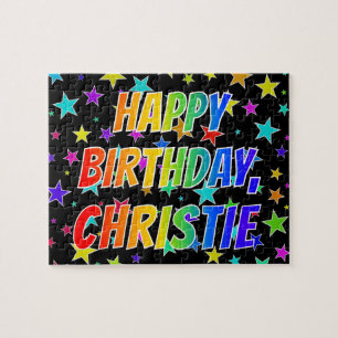 "CHRISTIE" First Name, Fun "HAPPY BIRTHDAY" Jigsaw Puzzle