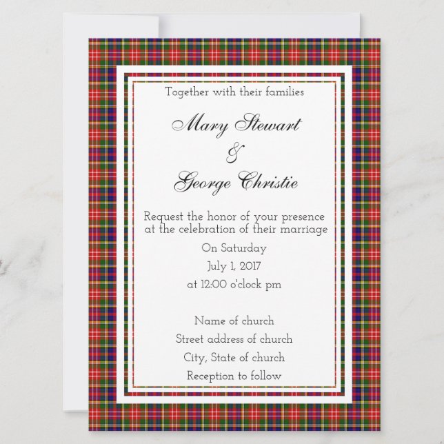 Christie Scottish Wedding Invitation (Front)