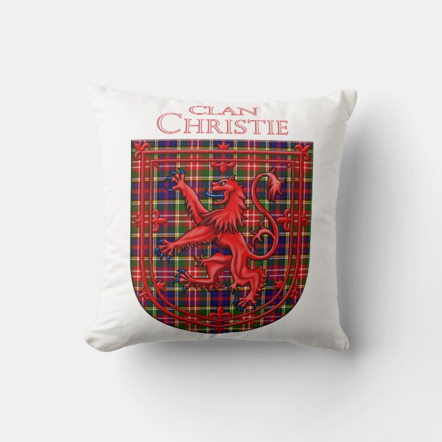 Christie Tartan Scottish Plaid Lion Rampant Cushion (Front)