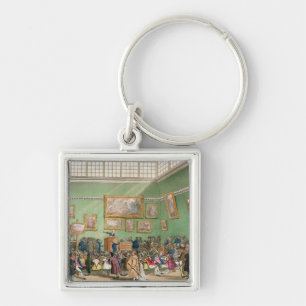 Christie's Auction Room, aquatinted by J. Bluck Key Ring