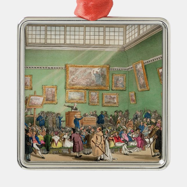 Christie's Auction Room, aquatinted by J. Bluck Metal Tree Decoration (Front)