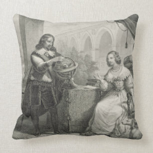 Christina (1626-89) Queen of Sweden, from a series Cushion
