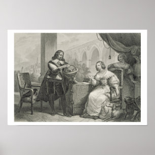 Christina (1626-89) Queen of Sweden, from a series Poster