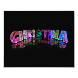 Christina - Modern Names in 3D Lights Photo Print