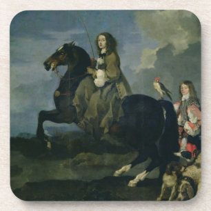 Christina of Sweden (1626-89) on Horseback, 1653 ( Coaster