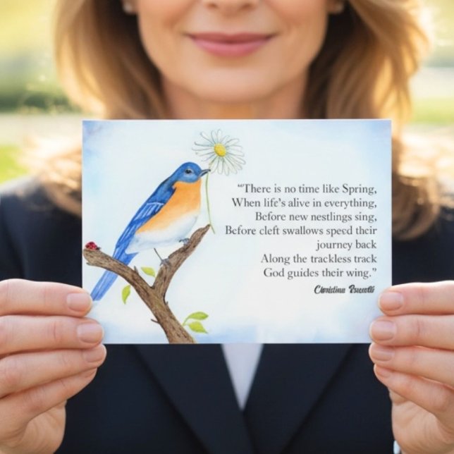 Christina Rossetti "Spring" Poem with Bluebird Postcard (Creator Uploaded)