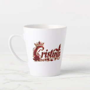 Christina Ruby Crystal Luxury Name Latte Mug
