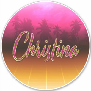 Christina Vorname Name pink Aufkleber Sticker