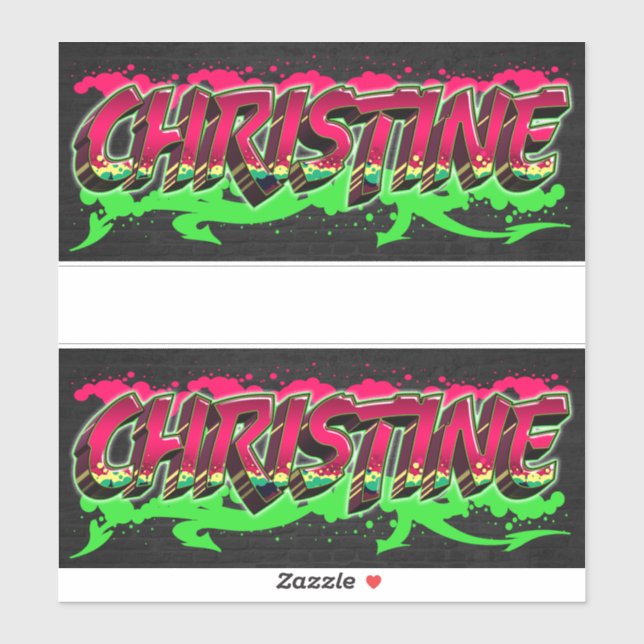 Christine First Name Graffiti Sticker (Sheet)