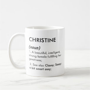 Christine name, Editable name, Custom name Coffee Mug