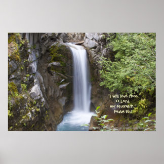 Christine Waterfall HDR Print w/Scripture Verse