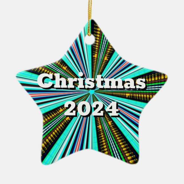 Christma 2024 (change the words) ceramic ornament (Front)