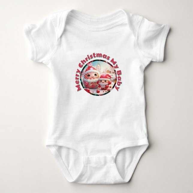 Christma Candy Cane Cuties  Customised Baby Bodysuit (Front)