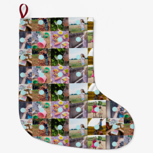 Christmas 10 Photos Collage Personalized Large Christmas Stocking
