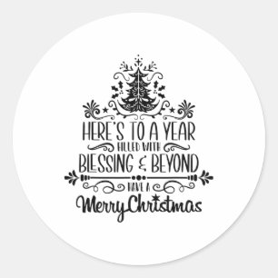 Christmas 1224 Christmas Tree Holy Night Santa Cla Classic Round Sticker