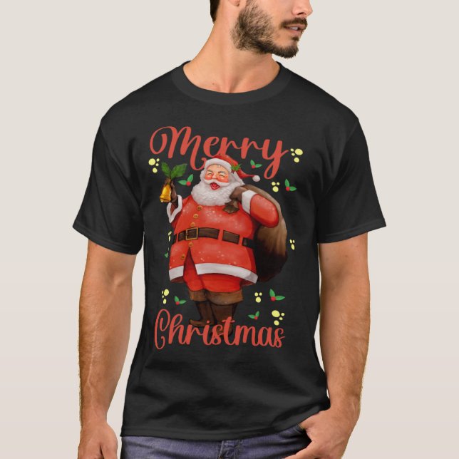 Christmas 1224 Christmas Tree Holy Night Santa Cla T-Shirt (Front)